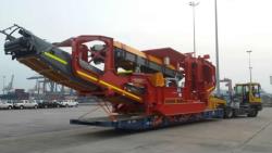 Machine being towed on to roro vessel Bangkok in December 2014