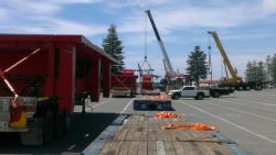 Machinery unloading Adelaide wharf in January 2015