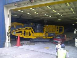 Mobile crushing machine vessel in the hold of vessel Singapore